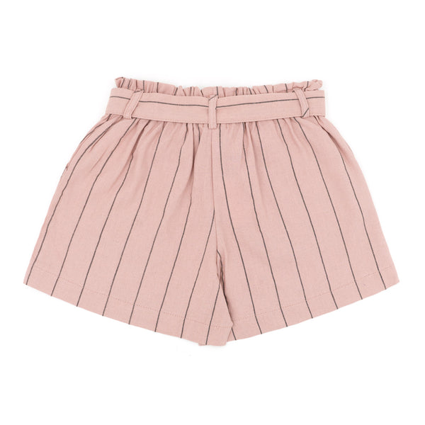 מכנס פשתן פסים עם חגורה בנות
