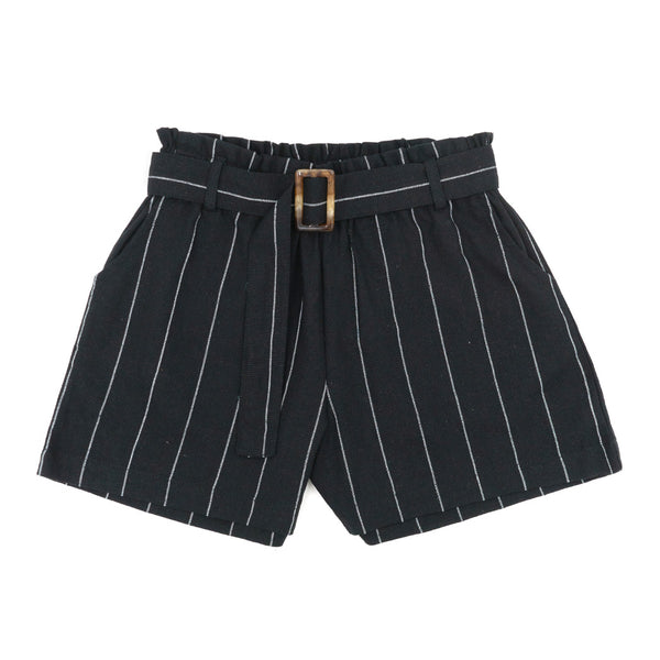 מכנס פשתן פסים עם חגורה בנות