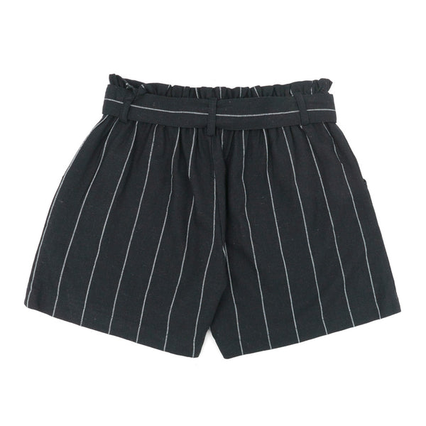 מכנס פשתן פסים עם חגורה בנות