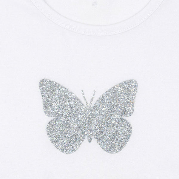 שמלת טול עם הדפס פרפר כסוף בנות