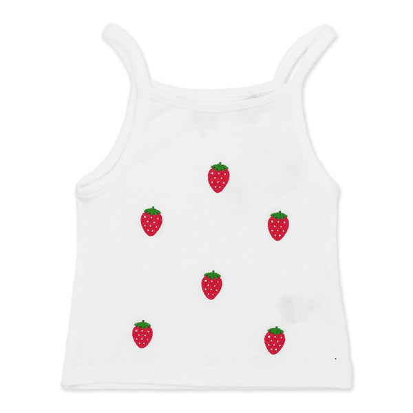 זוג גופיות ריב רקומות תותים ולבבות בנות