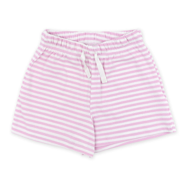 זוג חליפות גופיה בד ריב ורוד פסים ושחור בנות