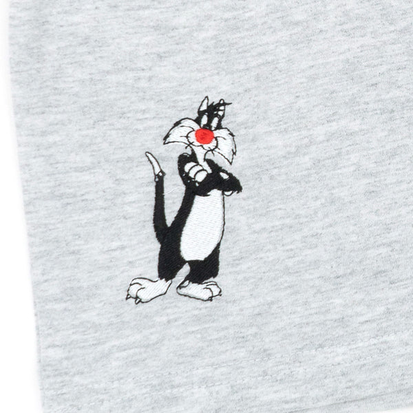 מכנס פרנץ' טרי עם דמויות טוויטי וסילבסטר רקומות בנות