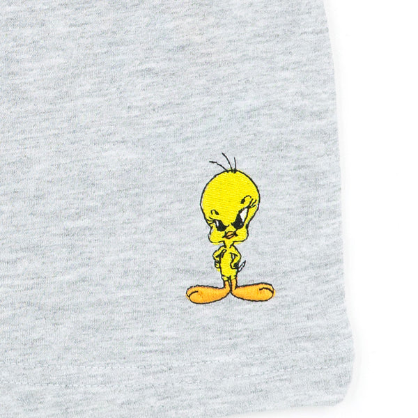 מכנס פרנץ' טרי עם דמויות טוויטי וסילבסטר רקומות בנות