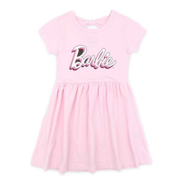 שמלה עם סרט קשירה בגב לוגו Barbie בנות 4-10