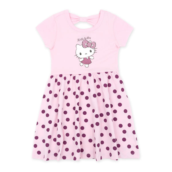 שמלה עם סרט קשירה בגב Hello Kitty בנות 4-10