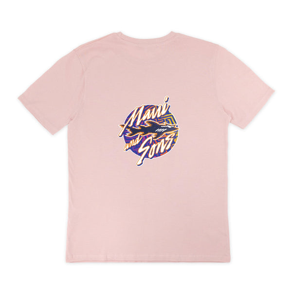 חולצת Maui & Sons ורודה מודפסת כריש גברים