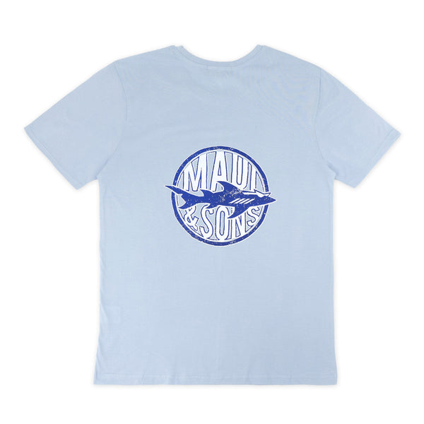 חולצת Maui & Sons תכלת מודפסת כריש גברים