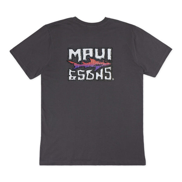חולצת Maui & Sons אפורה מודפסת כריש גברים
