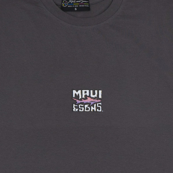 חולצת Maui & Sons אפורה מודפסת כריש גברים