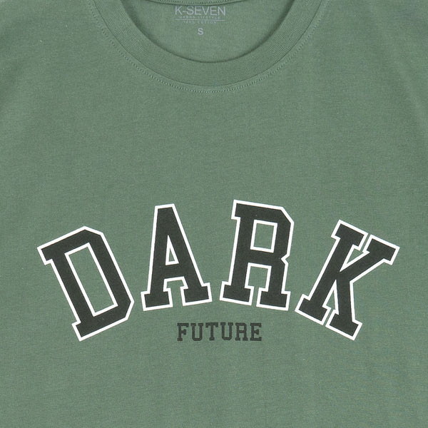 חולצה ירוקה מודפסת Dark Future גברים