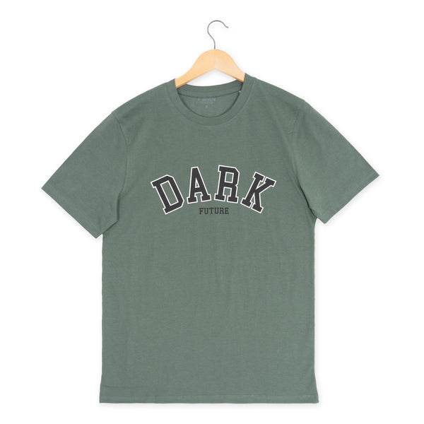 חולצה ירוקה מודפסת Dark Future גברים