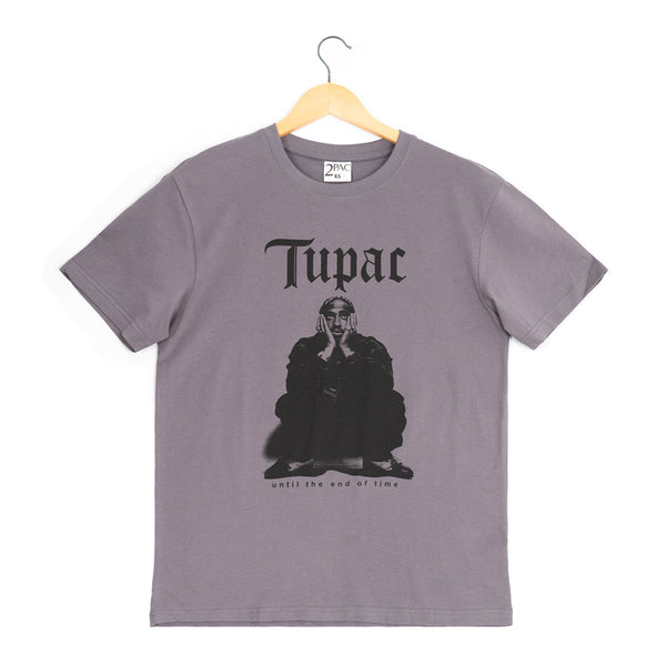 חולצת טופאק שאקור Tupac אוברסייז אפורה גברים XS-L