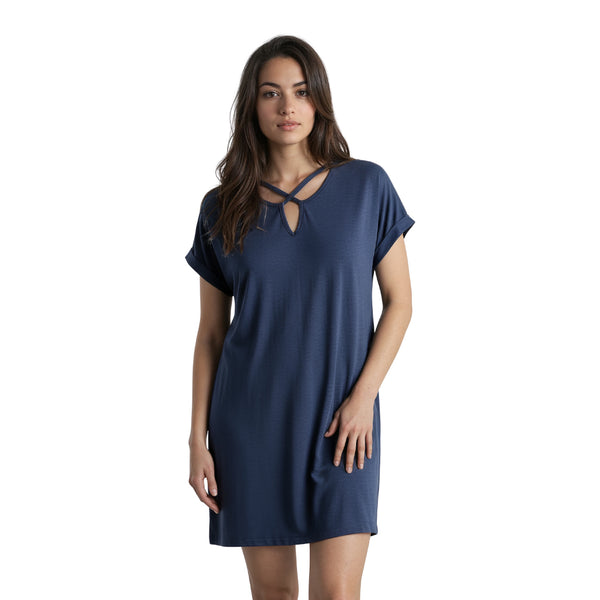 שמלת ויסקוזה עם צווארון וי נשים