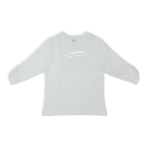 חולצת ויסקוזה עם כיווץ בשרוול