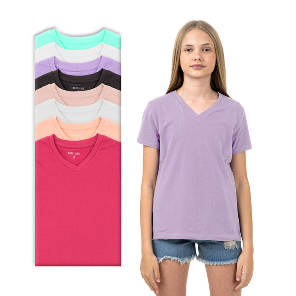 מארז 8 חולצות לייקרה צווארון וי בי