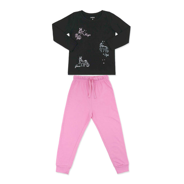 מארז 3 חליפות מעבר מנטה-פוקסיה-שחור בנות