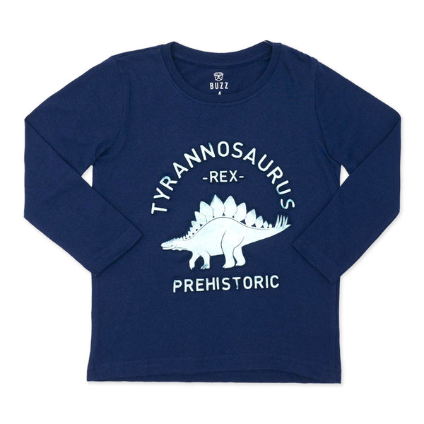 זוג חולצות עם הדפס מובלט כחול-לבן בנים