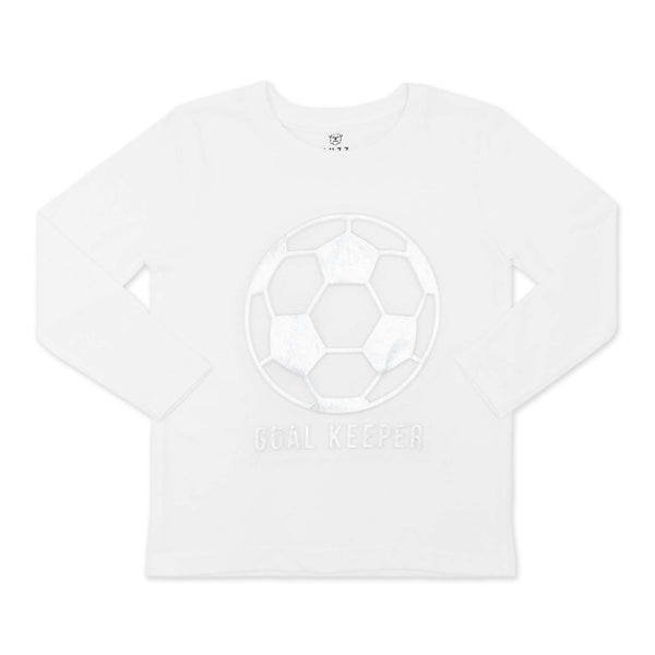 זוג חולצות עם הדפס מובלט כחול-לבן בנים