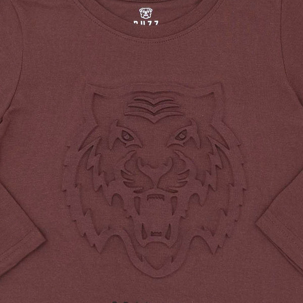 זוג חולצות עם הדפס מובלט שחור-חום בנים