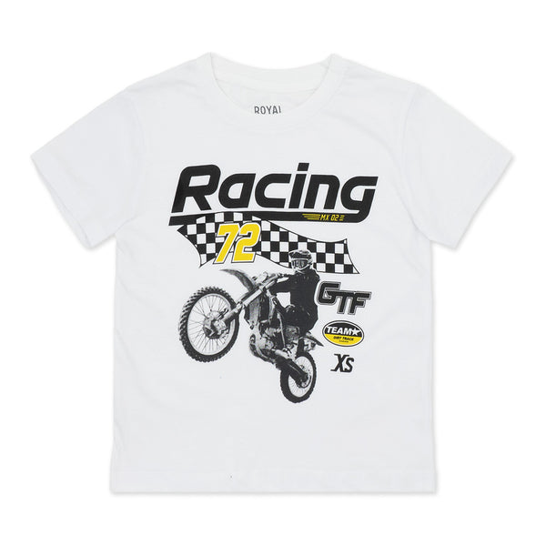 מארז 3 חולצות מודפסות שחור-כחול-לבן בנים