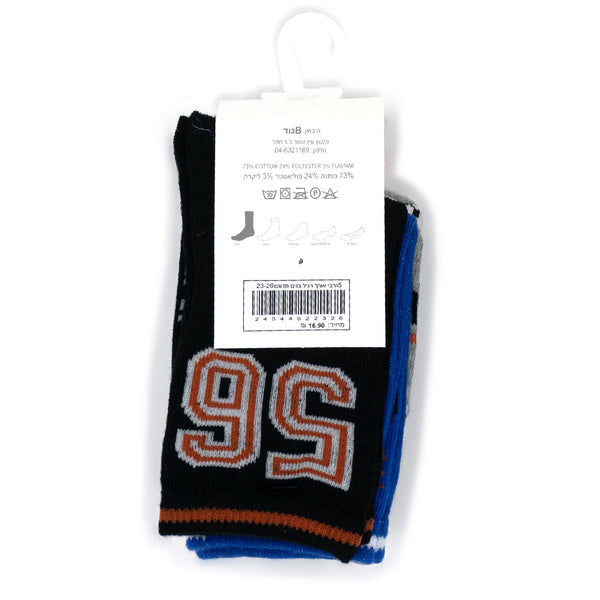 מארז 5 גרביים מודפסות אורך רגיל