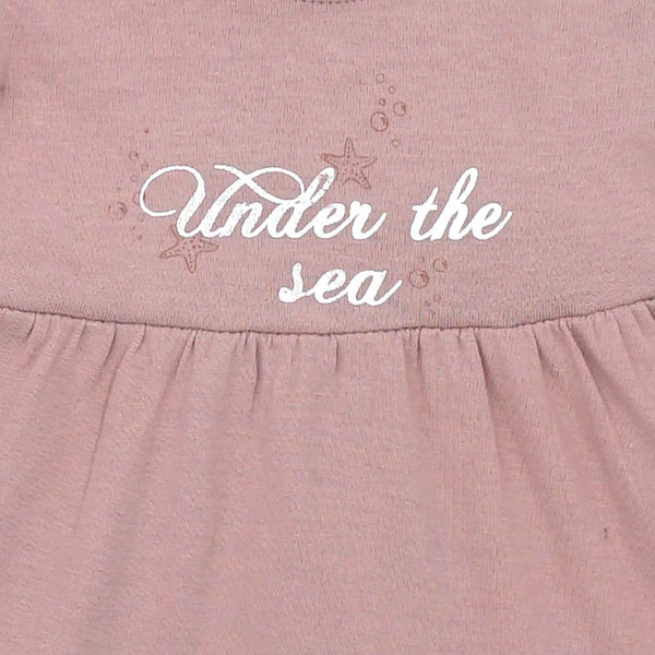 זוג שמלות קומות מודפסות לבן ופודרה תינוקות בנות