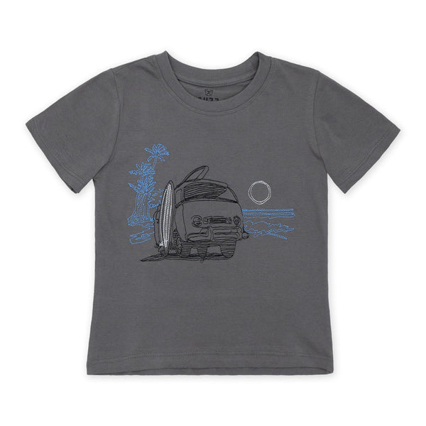 זוג חולצות רקומות טי-רקס ופולקסווגן בנים