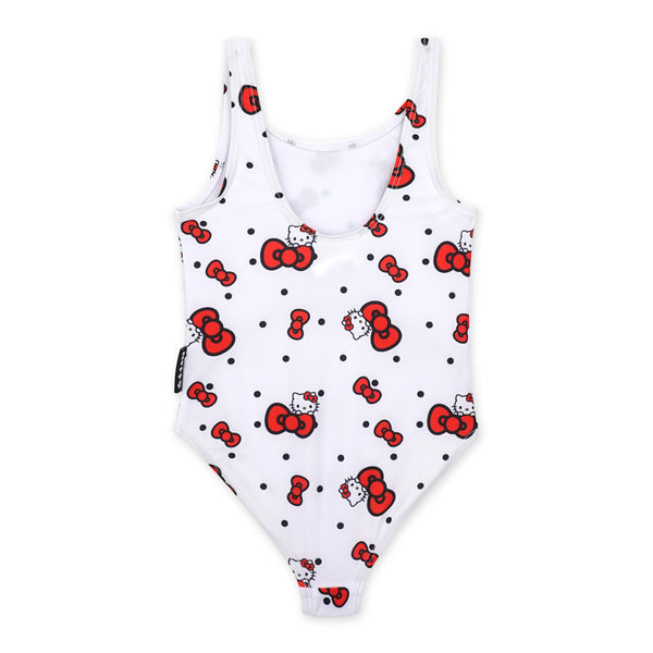 בגד ים לבן הדפס אולאובר Hello Kitty בנות