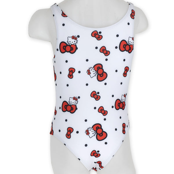בגד ים לבן הדפס אולאובר Hello Kitty בנות