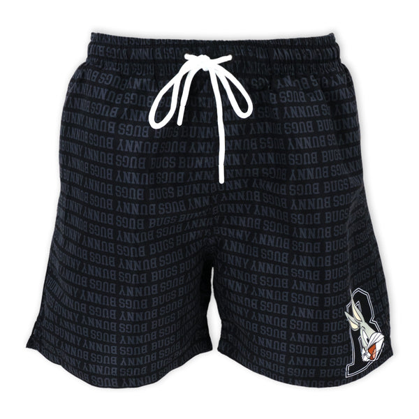 בגד ים שחור מודפס באגס באני גברים