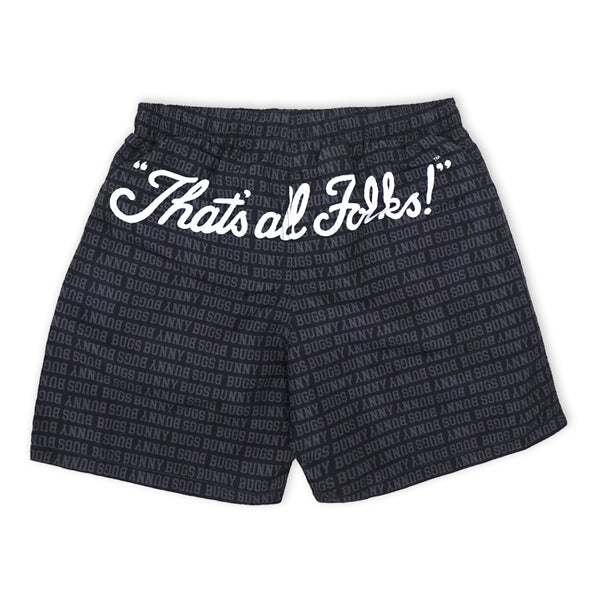 בגד ים שחור מודפס באגס באני גברים