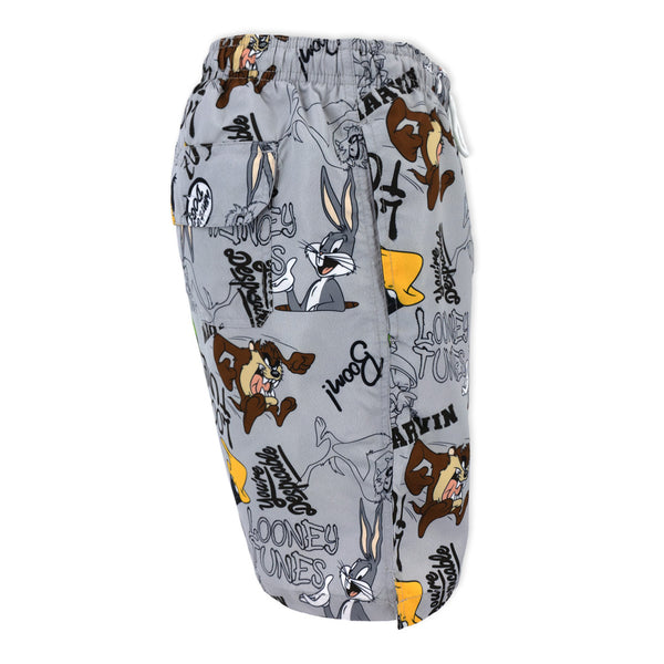 בגד ים מודפס לוני טונס אפור גברים