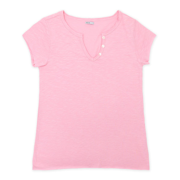 חולצת סלאב עם צווארון וי וכפתורים נשים