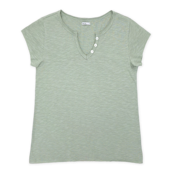 חולצת סלאב עם צווארון וי וכפתורים נשים