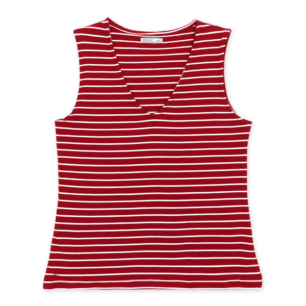 גופיית פסים צווארון וי