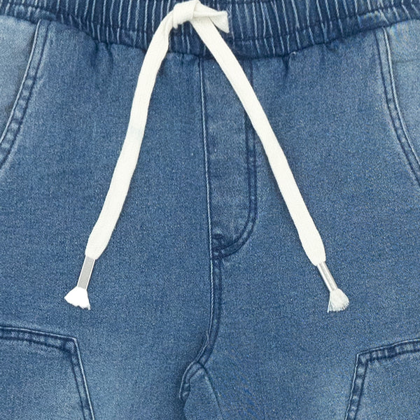 מכנסי ג'ינס חגורת גומי ושרוך