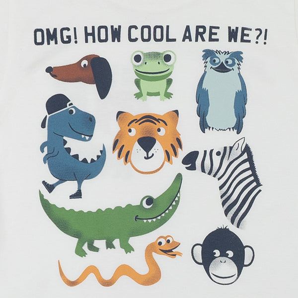 מארז 3 חולצות עם הדפסי דקלים וחיות תינוקות בנים