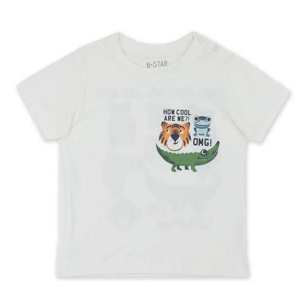 מארז 3 חולצות עם הדפסי דקלים וחיות תינוקות בנים