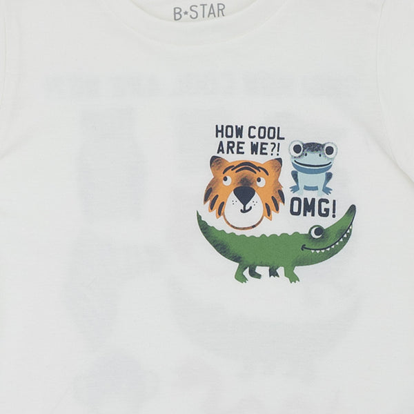 מארז 3 חולצות עם הדפסי דקלים וחיות תינוקות בנים