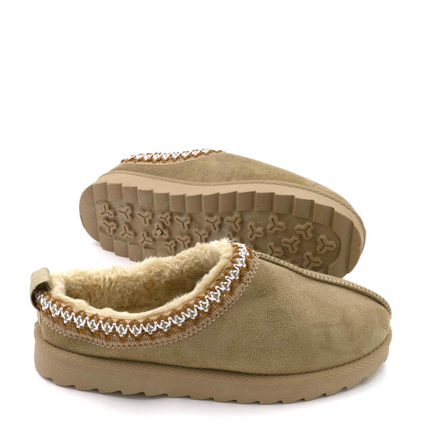 נעלי בית פרווה עם רקמה אינדיאנית נשים