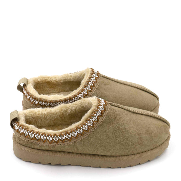 נעלי בית פרווה עם רקמה אינדיאנית נשים