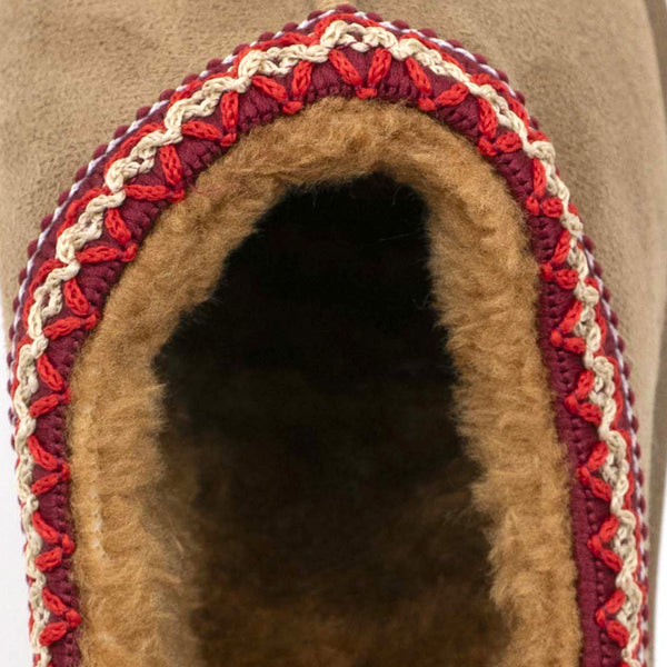 נעלי בית פרווה עם רקמה אינדיאנית נשים