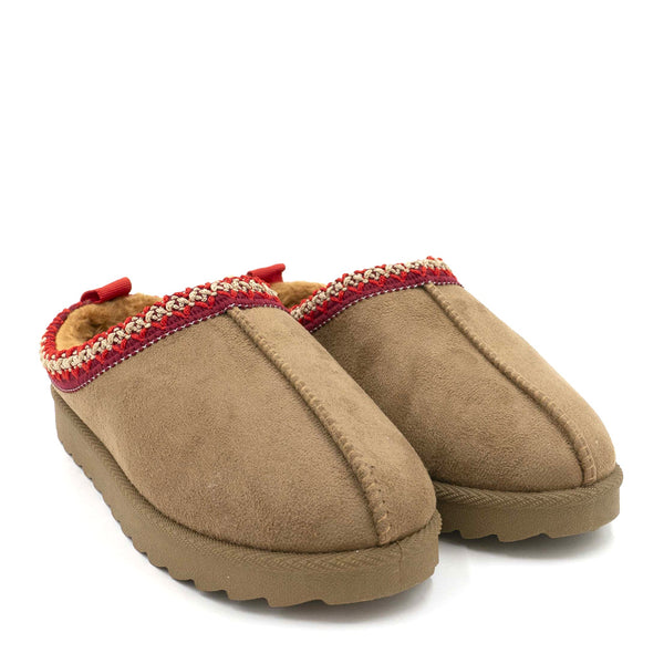 נעלי בית פרווה עם רקמה אינדיאנית נשים