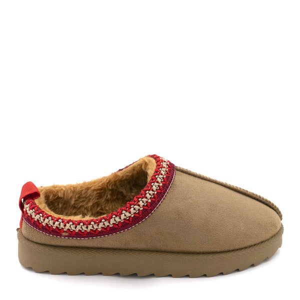 נעלי בית פרווה עם רקמה אינדיאנית נשים