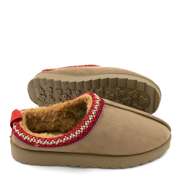 נעלי בית פרווה עם רקמה אינדיאנית נשים