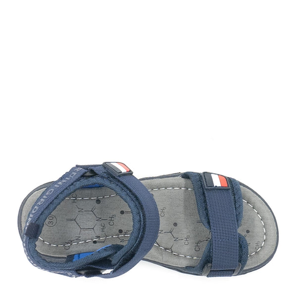 סנדלים עם רצועות בד סקוטש כחול / שחור בנים