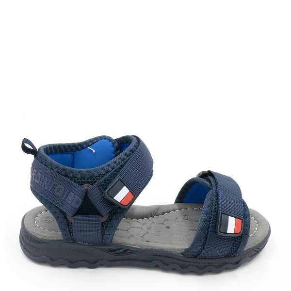 סנדלים עם רצועות בד סקוטש כחול / שחור בנים