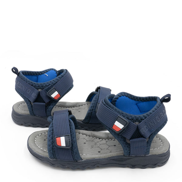 סנדלים עם רצועות בד סקוטש כחול / שחור בנים