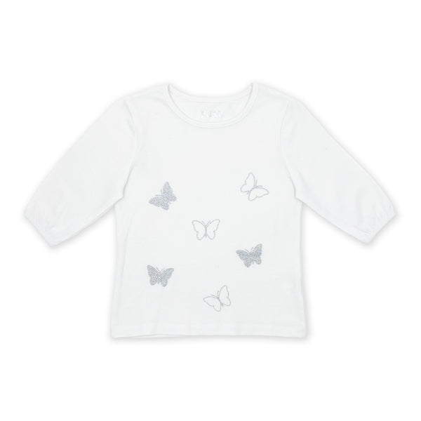 זוג חולצות עם אפליקציות ושרוול 3/4 בנות